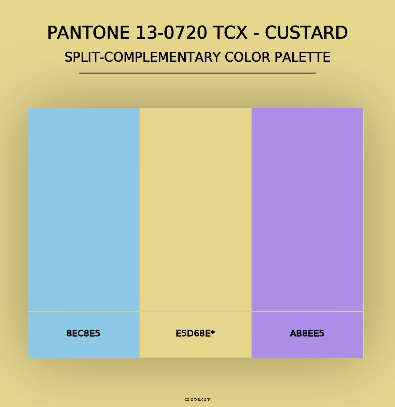 PANTONE 13-0720 TCX - Custard - Split-Complementary Color Palette