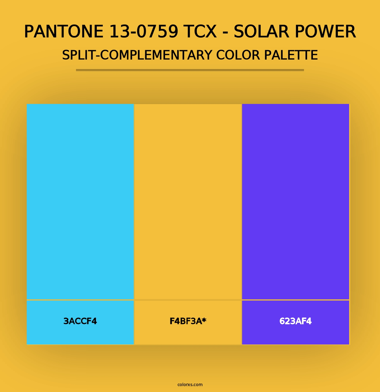 PANTONE 13-0759 TCX - Solar Power - Split-Complementary Color Palette