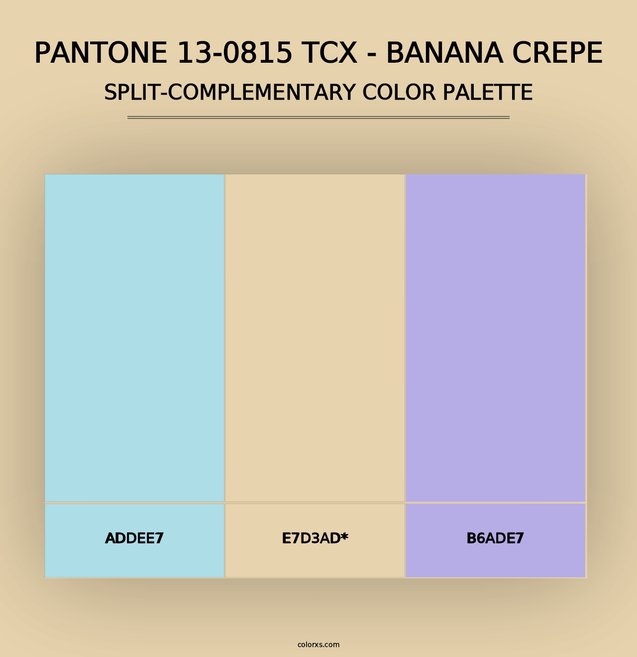 PANTONE 13-0815 TCX - Banana Crepe - Split-Complementary Color Palette