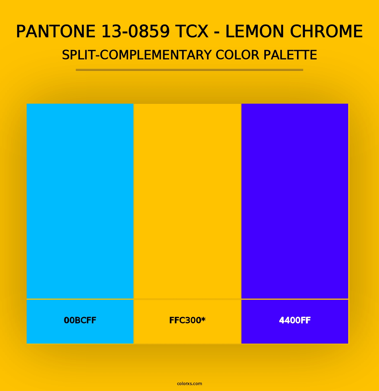 PANTONE 13-0859 TCX - Lemon Chrome - Split-Complementary Color Palette