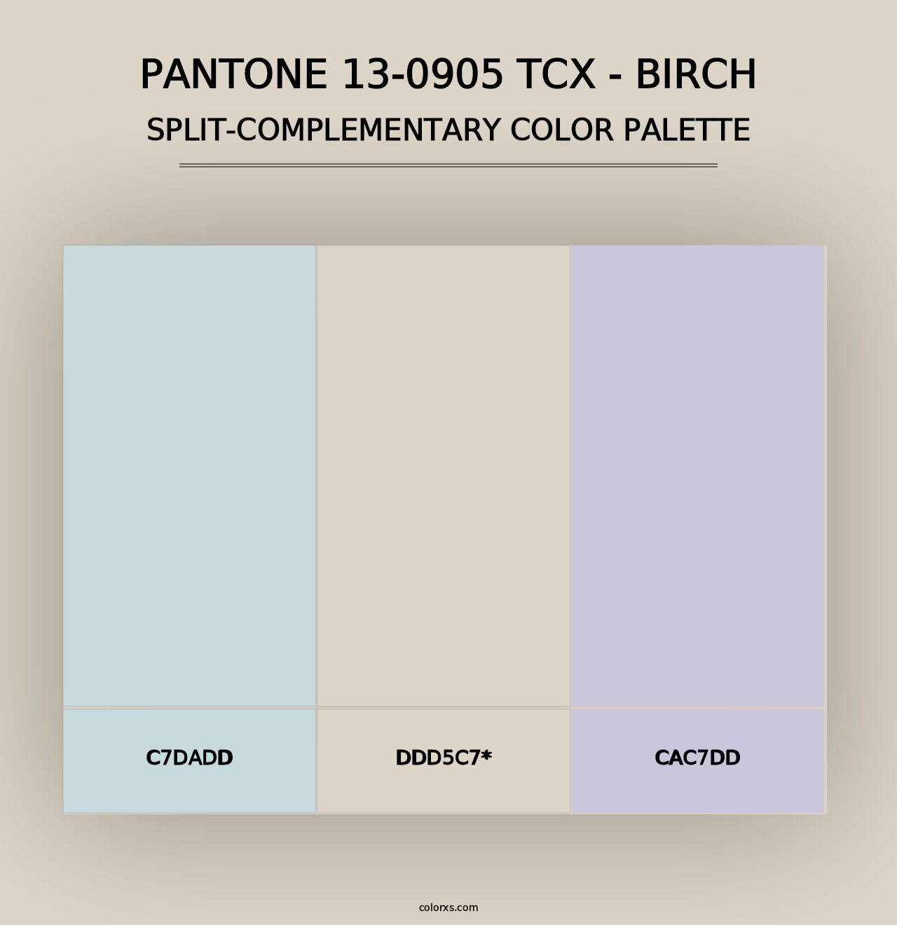 PANTONE 13-0905 TCX - Birch - Split-Complementary Color Palette