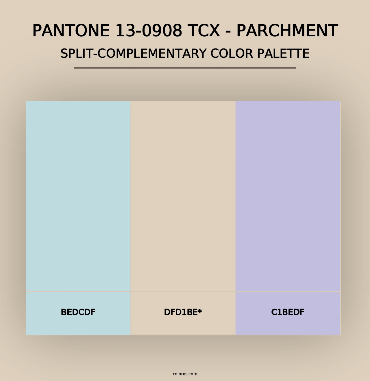 PANTONE 13-0908 TCX - Parchment - Split-Complementary Color Palette