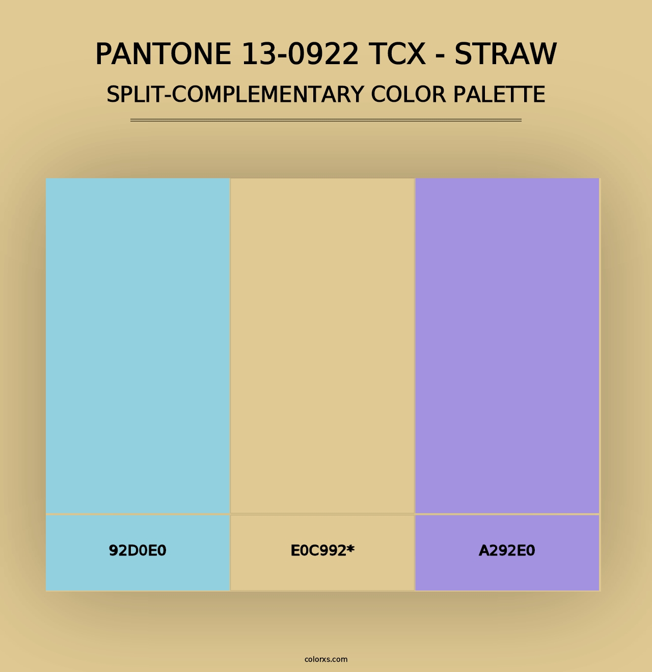 PANTONE 13-0922 TCX - Straw - Split-Complementary Color Palette