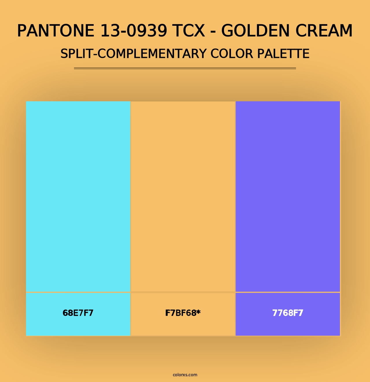 PANTONE 13-0939 TCX - Golden Cream - Split-Complementary Color Palette