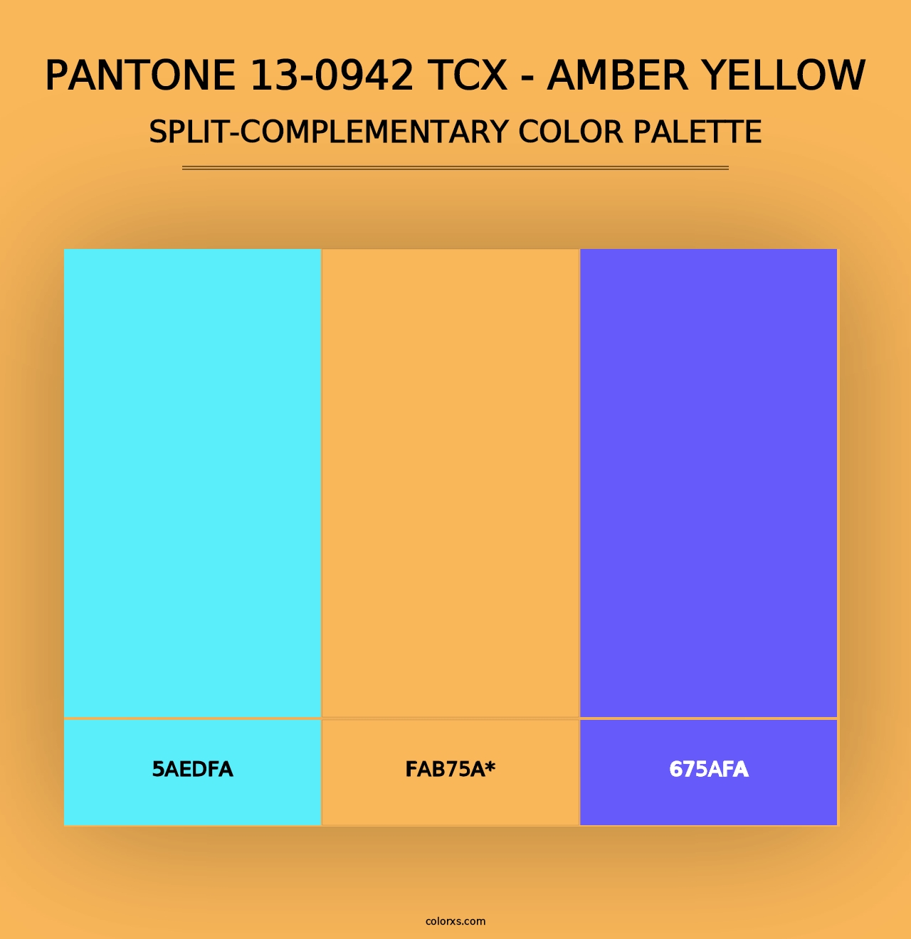 PANTONE 13-0942 TCX - Amber Yellow - Split-Complementary Color Palette