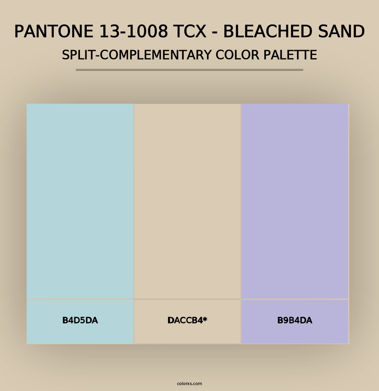 PANTONE 13-1008 TCX - Bleached Sand - Split-Complementary Color Palette