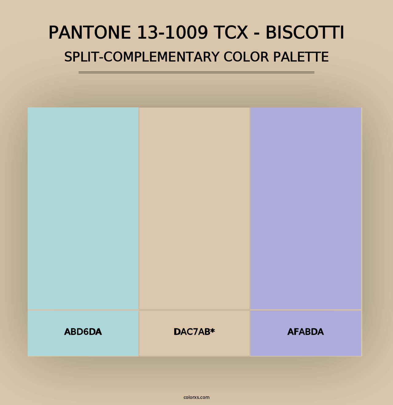 PANTONE 13-1009 TCX - Biscotti - Split-Complementary Color Palette