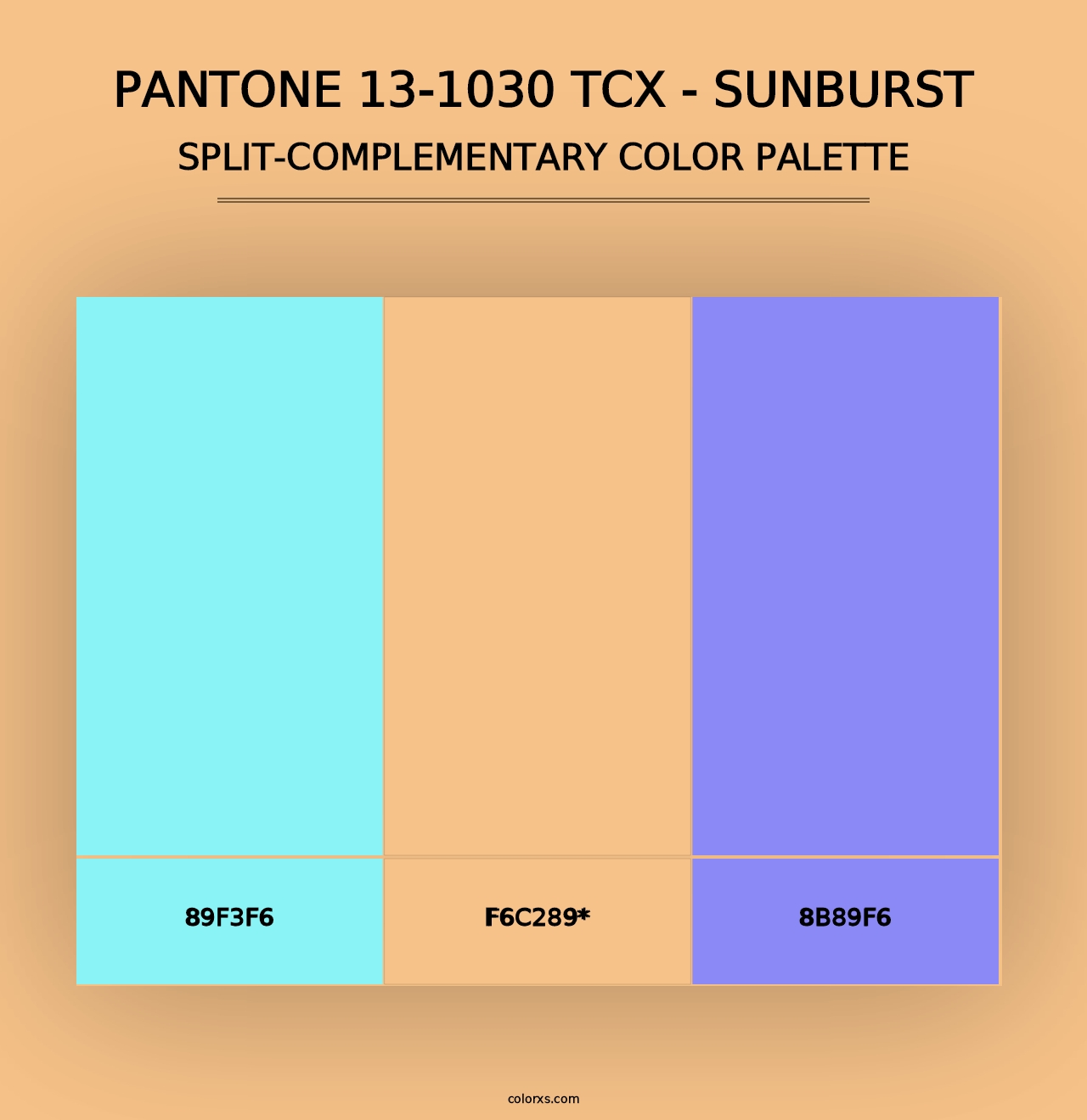 PANTONE 13-1030 TCX - Sunburst - Split-Complementary Color Palette