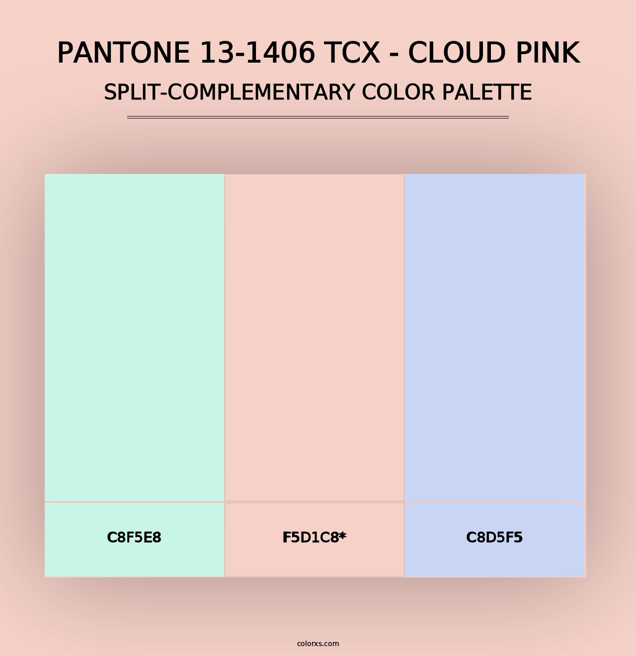 PANTONE 13-1406 TCX - Cloud Pink - Split-Complementary Color Palette