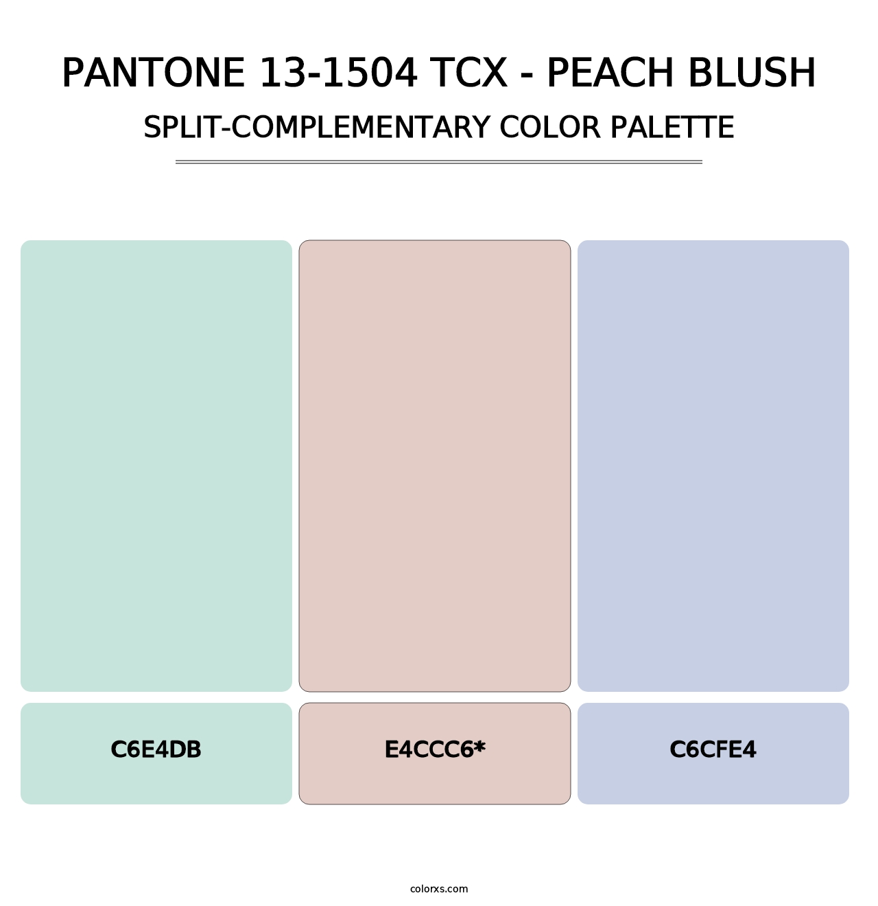 PANTONE 13-1504 TCX - Peach Blush - Split-Complementary Color Palette