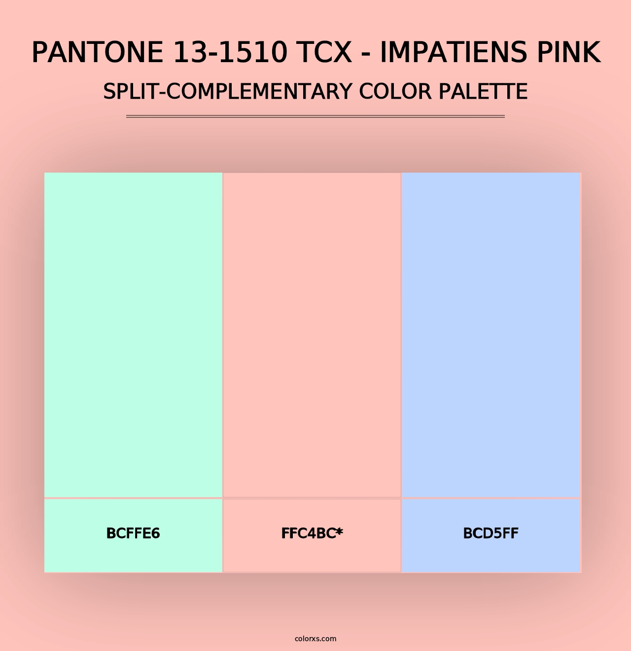 PANTONE 13-1510 TCX - Impatiens Pink - Split-Complementary Color Palette