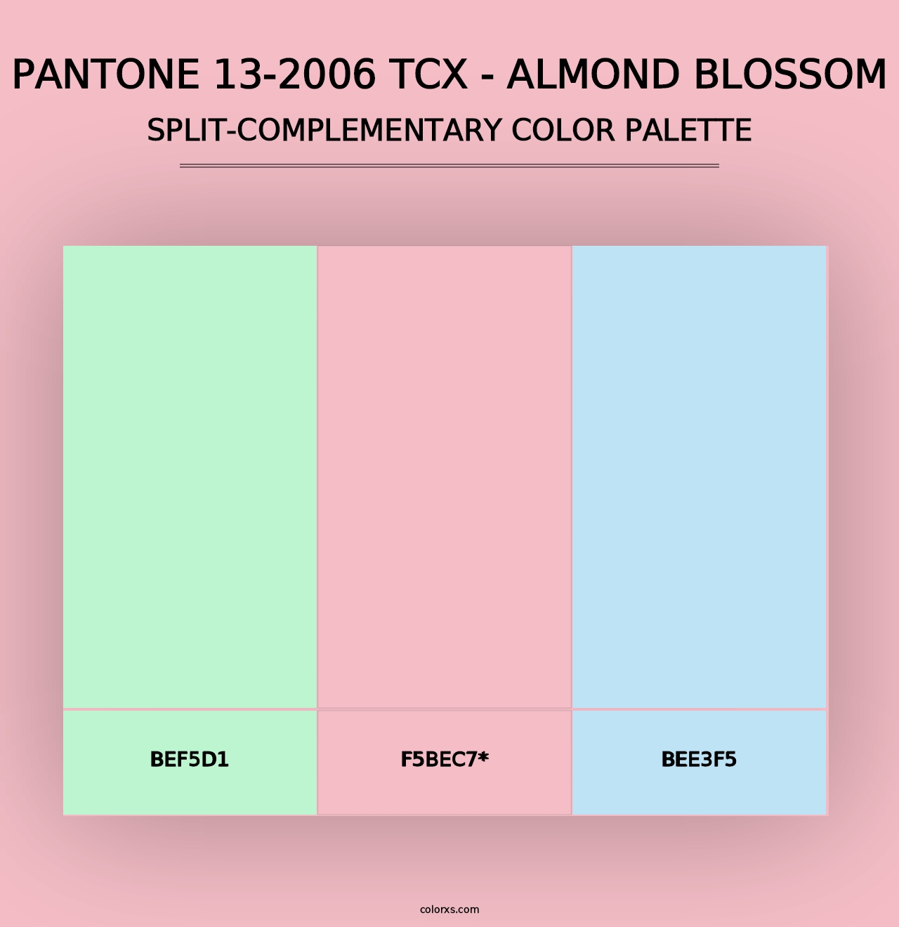 PANTONE 13-2006 TCX - Almond Blossom - Split-Complementary Color Palette