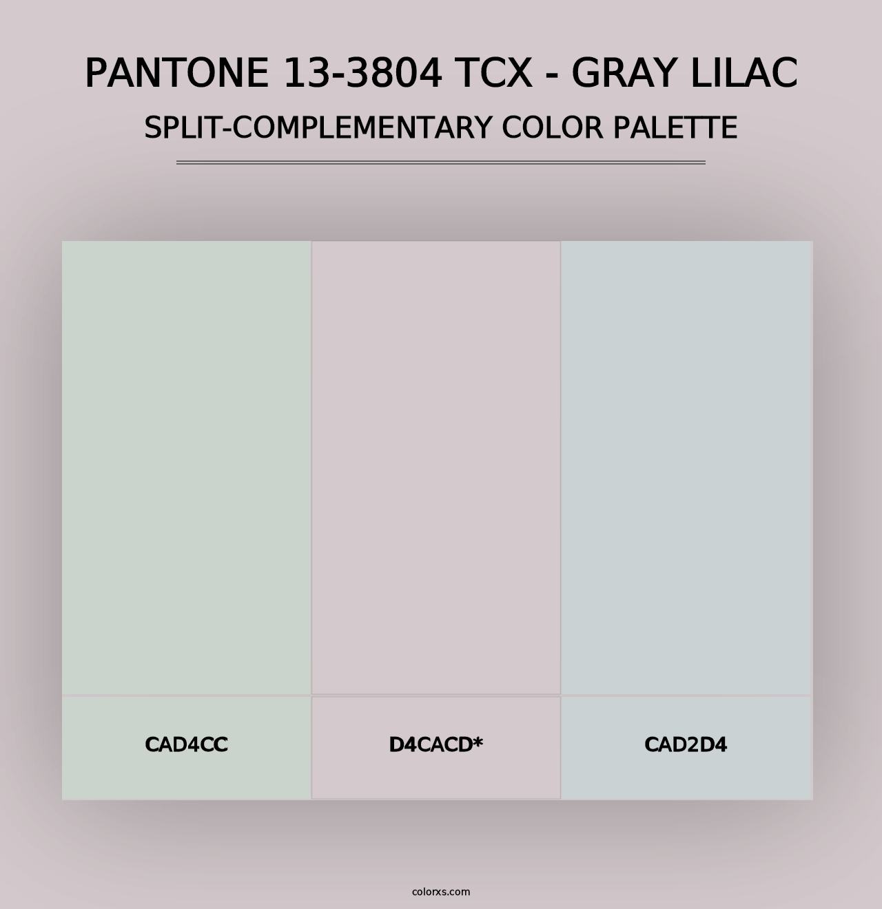 PANTONE 13-3804 TCX - Gray Lilac - Split-Complementary Color Palette