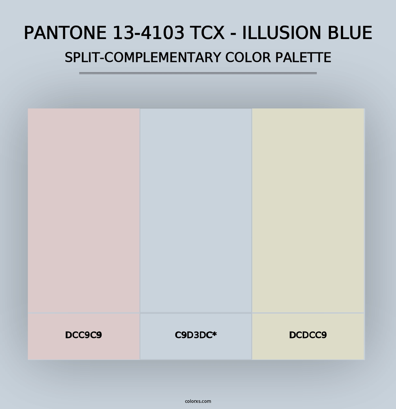 PANTONE 13-4103 TCX - Illusion Blue - Split-Complementary Color Palette