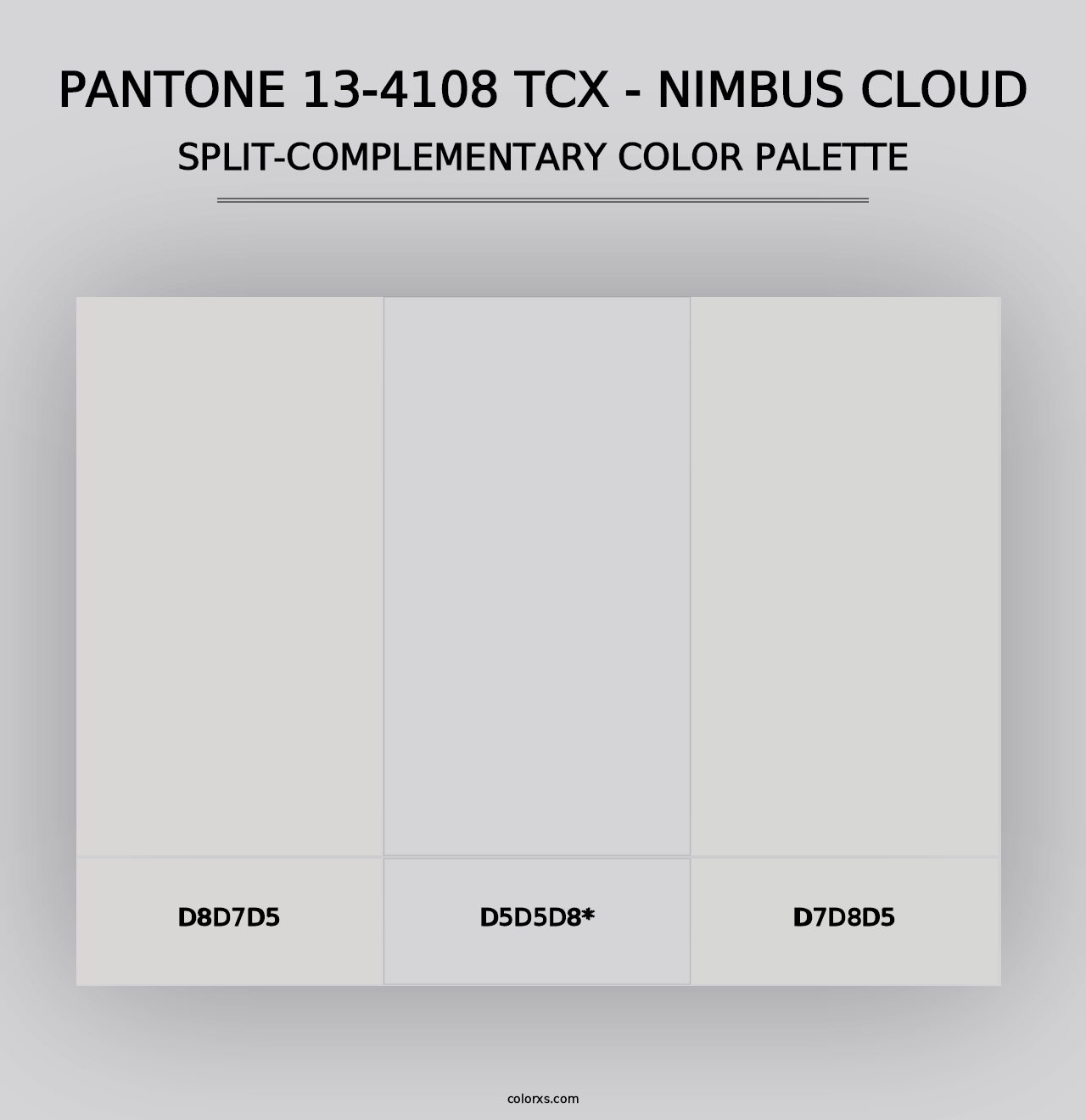 PANTONE 13-4108 TCX - Nimbus Cloud - Split-Complementary Color Palette