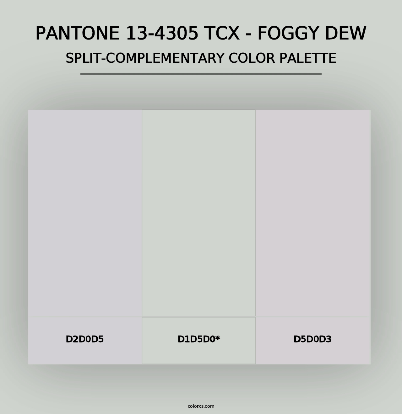 PANTONE 13-4305 TCX - Foggy Dew - Split-Complementary Color Palette