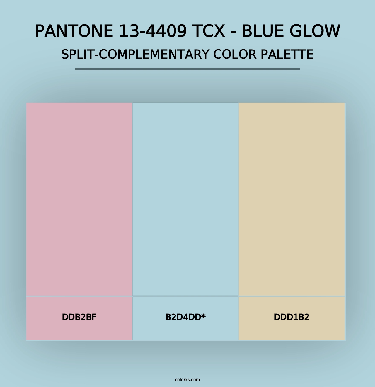 PANTONE 13-4409 TCX - Blue Glow - Split-Complementary Color Palette