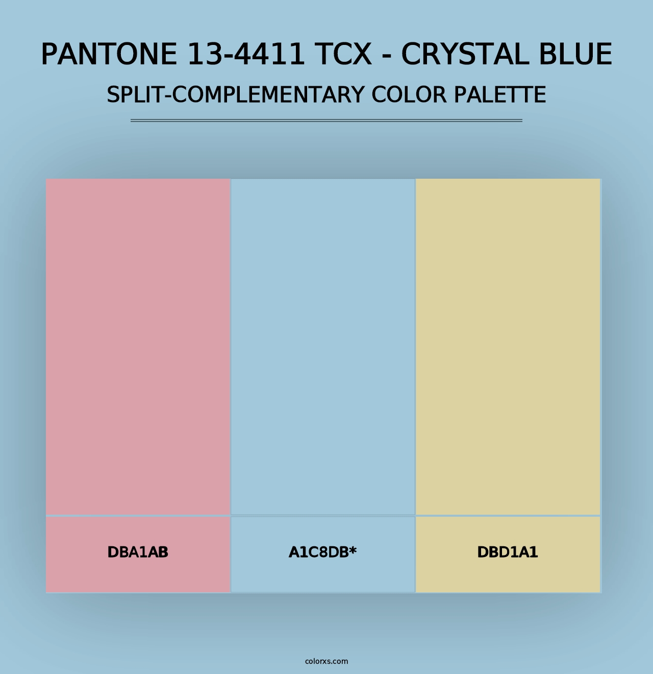 PANTONE 13-4411 TCX - Crystal Blue - Split-Complementary Color Palette