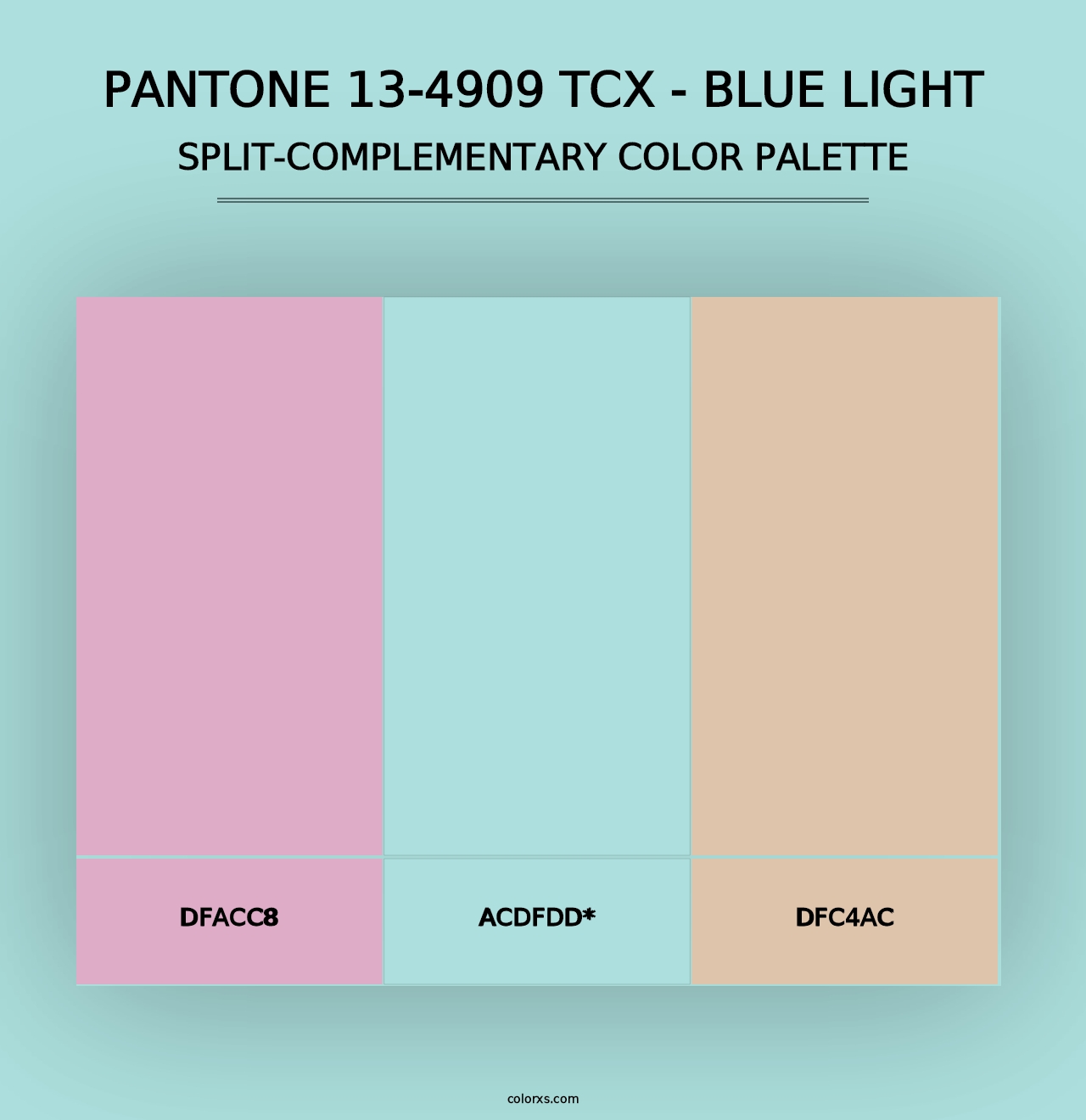 PANTONE 13-4909 TCX - Blue Light - Split-Complementary Color Palette