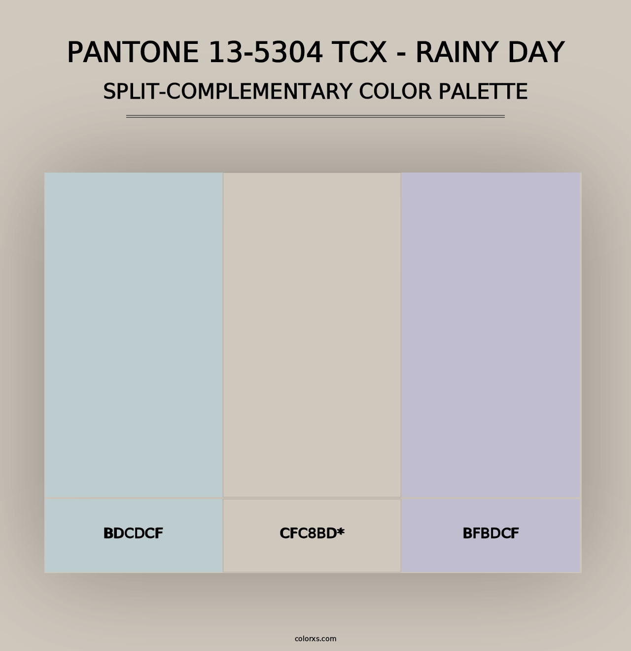 PANTONE 13-5304 TCX - Rainy Day - Split-Complementary Color Palette