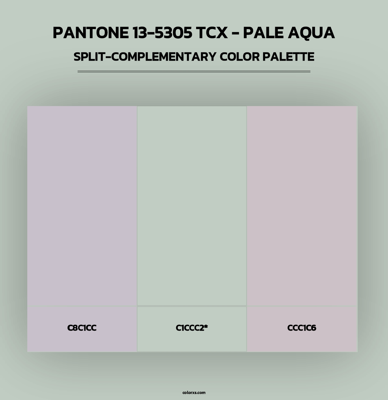 PANTONE 13-5305 TCX - Pale Aqua - Split-Complementary Color Palette