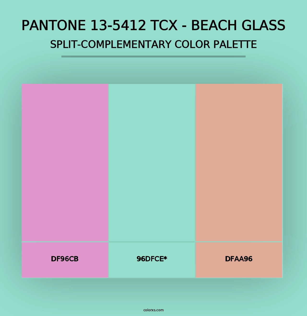 PANTONE 13-5412 TCX - Beach Glass - Split-Complementary Color Palette