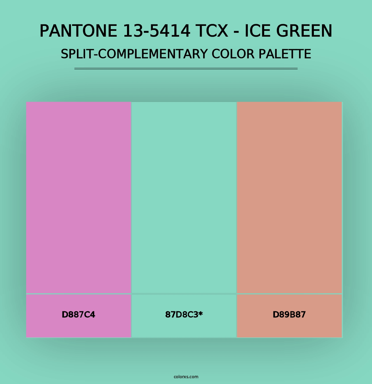 PANTONE 13-5414 TCX - Ice Green - Split-Complementary Color Palette