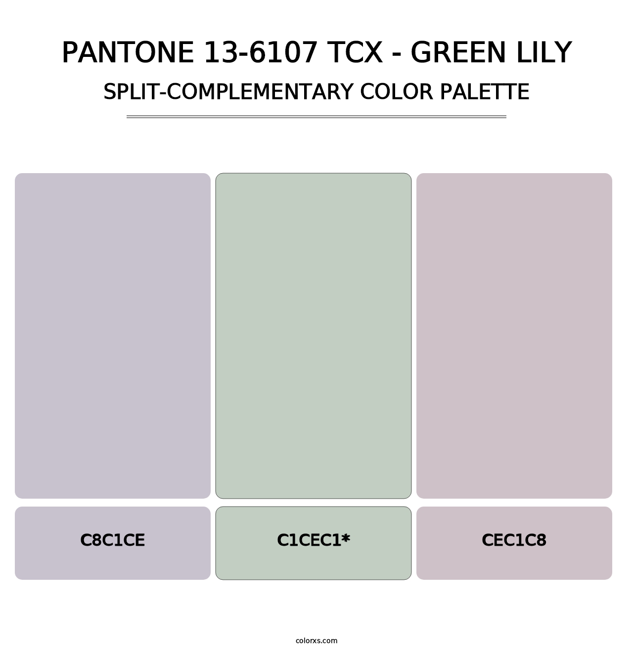 PANTONE 13-6107 TCX - Green Lily - Split-Complementary Color Palette