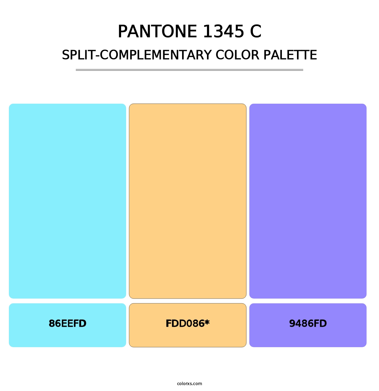 PANTONE 1345 C - Split-Complementary Color Palette