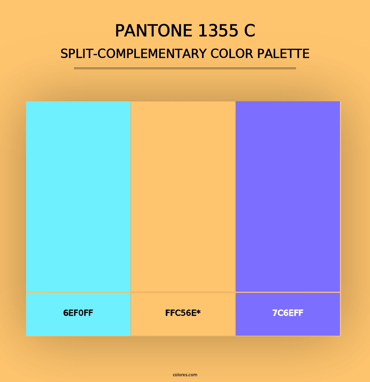 PANTONE 1355 C - Split-Complementary Color Palette