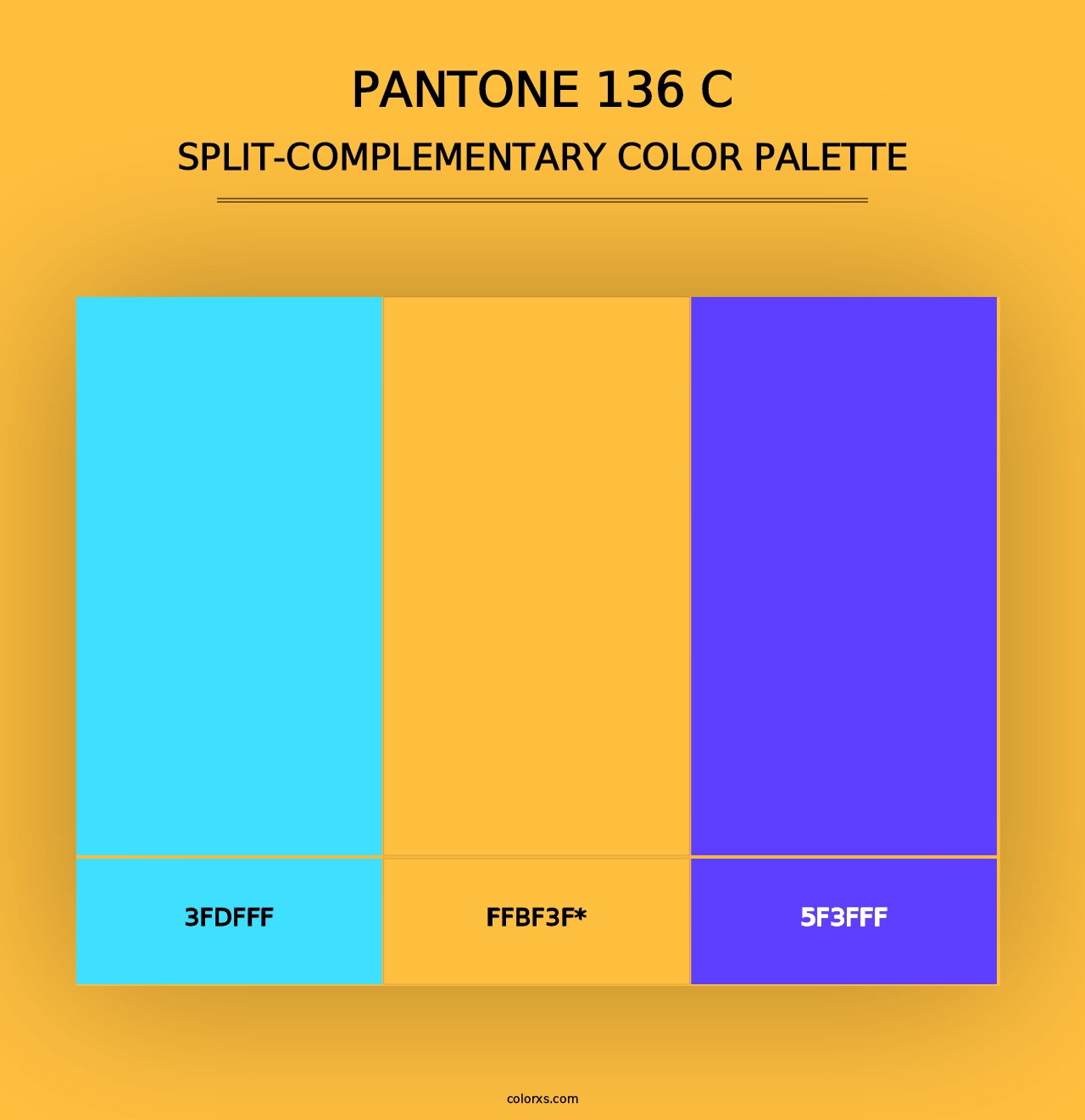 PANTONE 136 C - Split-Complementary Color Palette