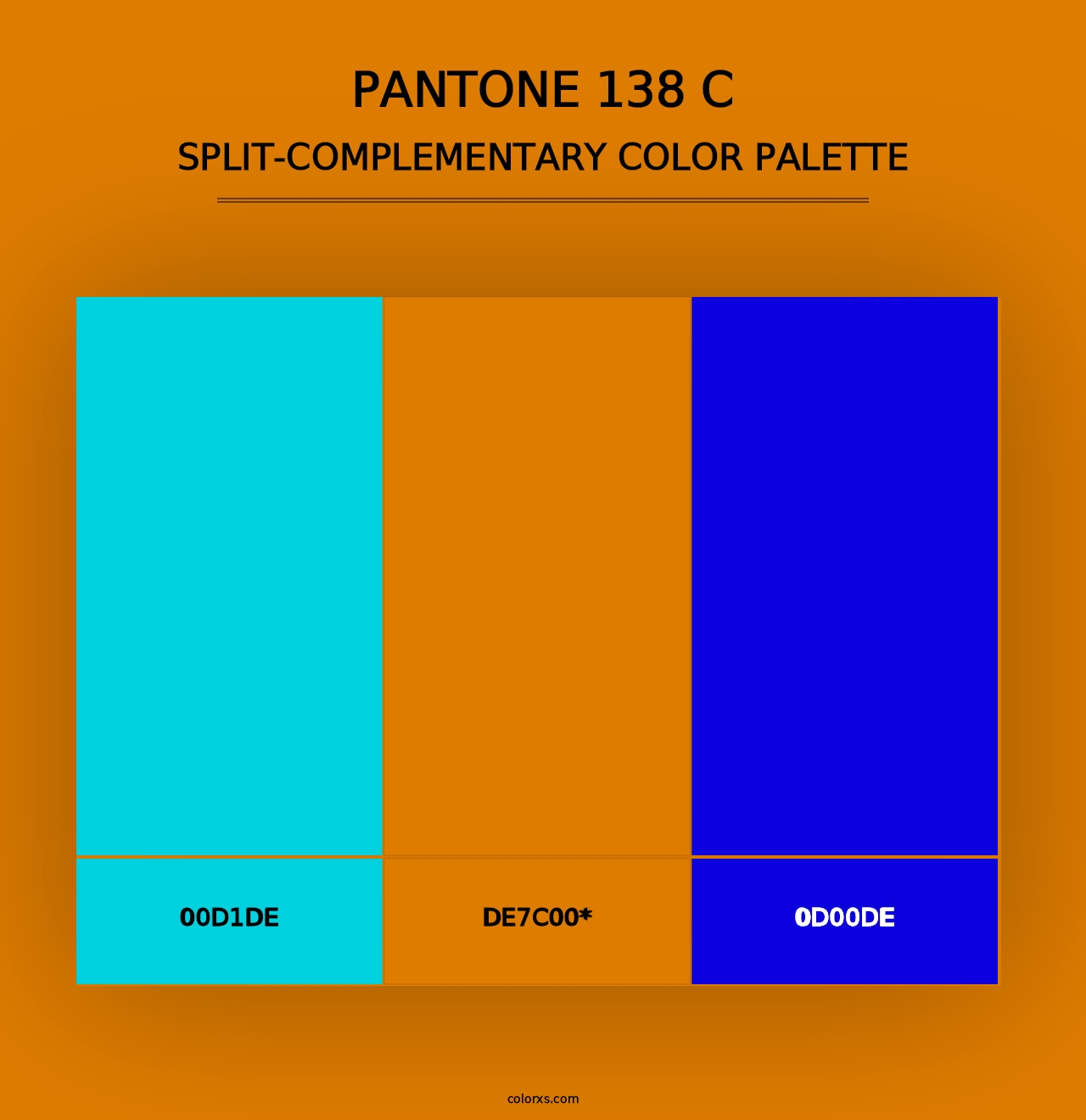 PANTONE 138 C - Split-Complementary Color Palette