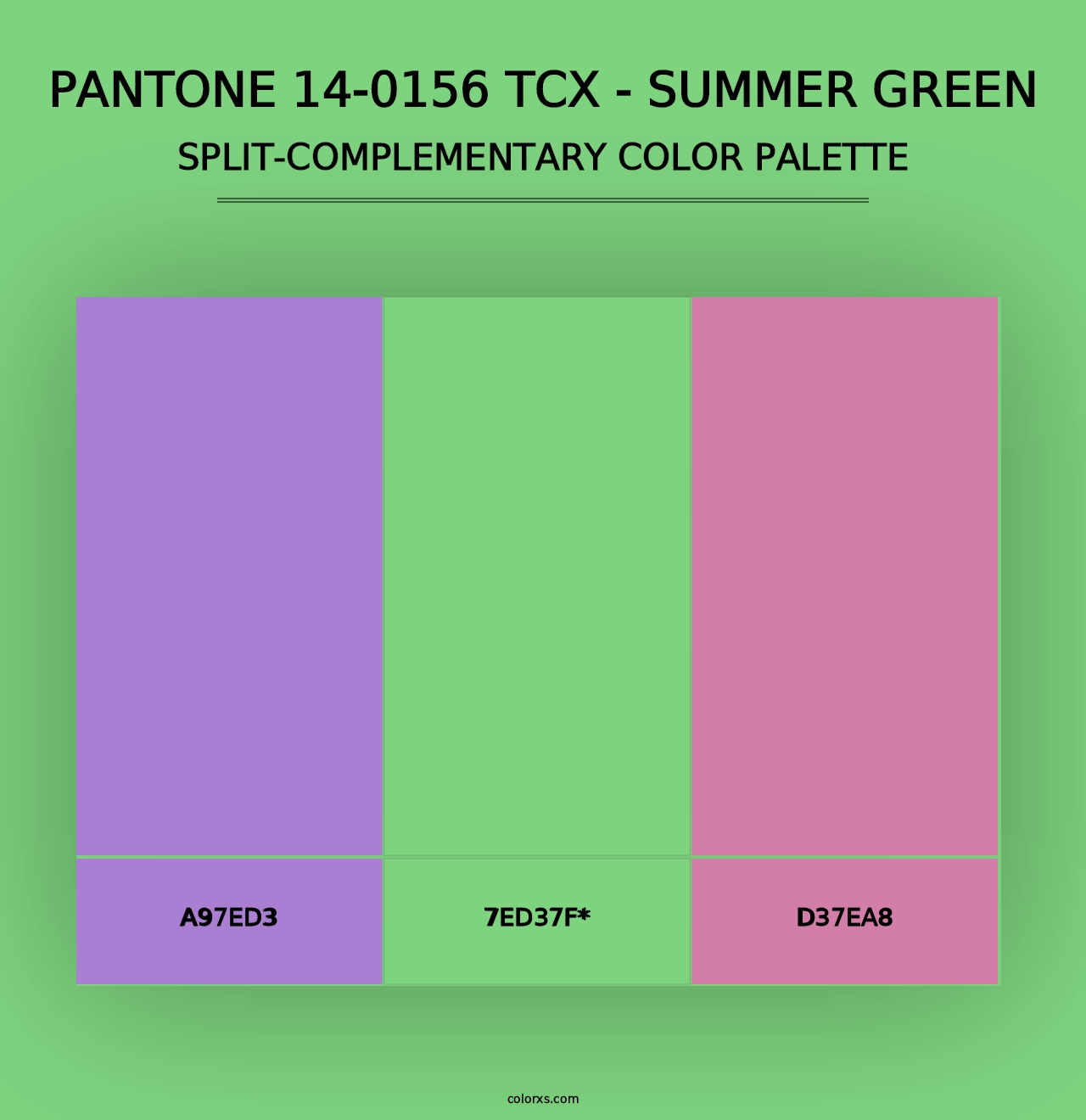 PANTONE 14-0156 TCX - Summer Green - Split-Complementary Color Palette