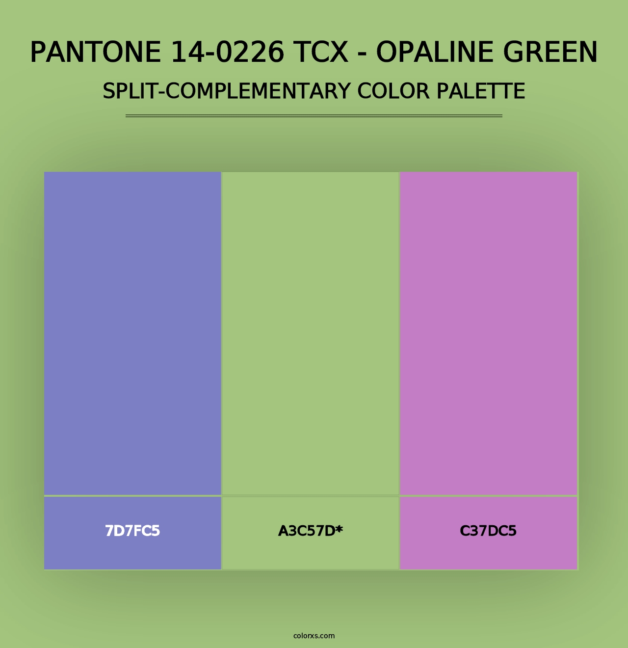 PANTONE 14-0226 TCX - Opaline Green - Split-Complementary Color Palette