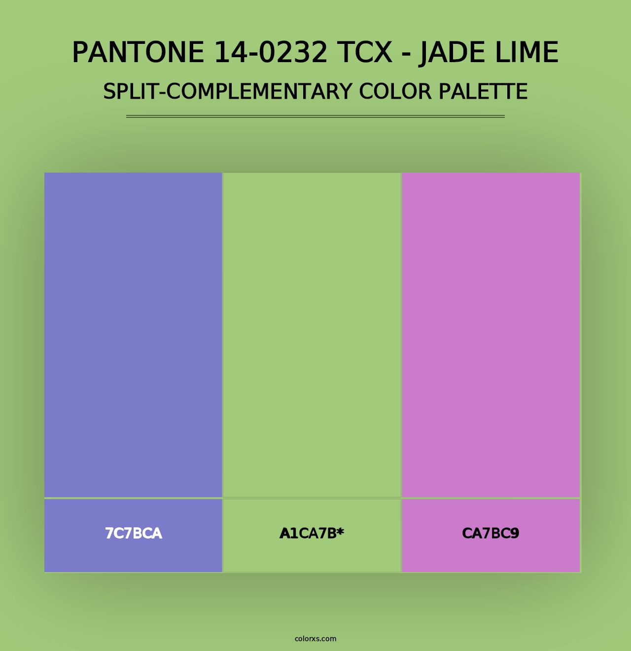 PANTONE 14-0232 TCX - Jade Lime - Split-Complementary Color Palette