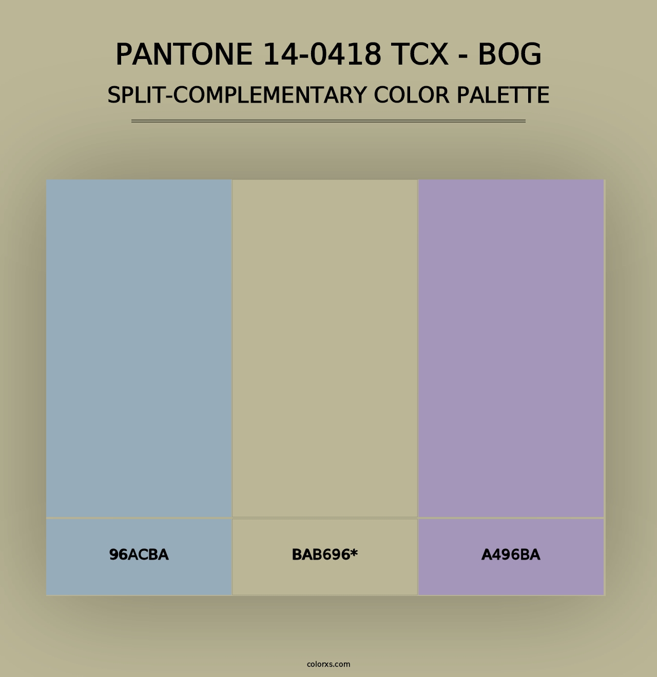 PANTONE 14-0418 TCX - Bog - Split-Complementary Color Palette