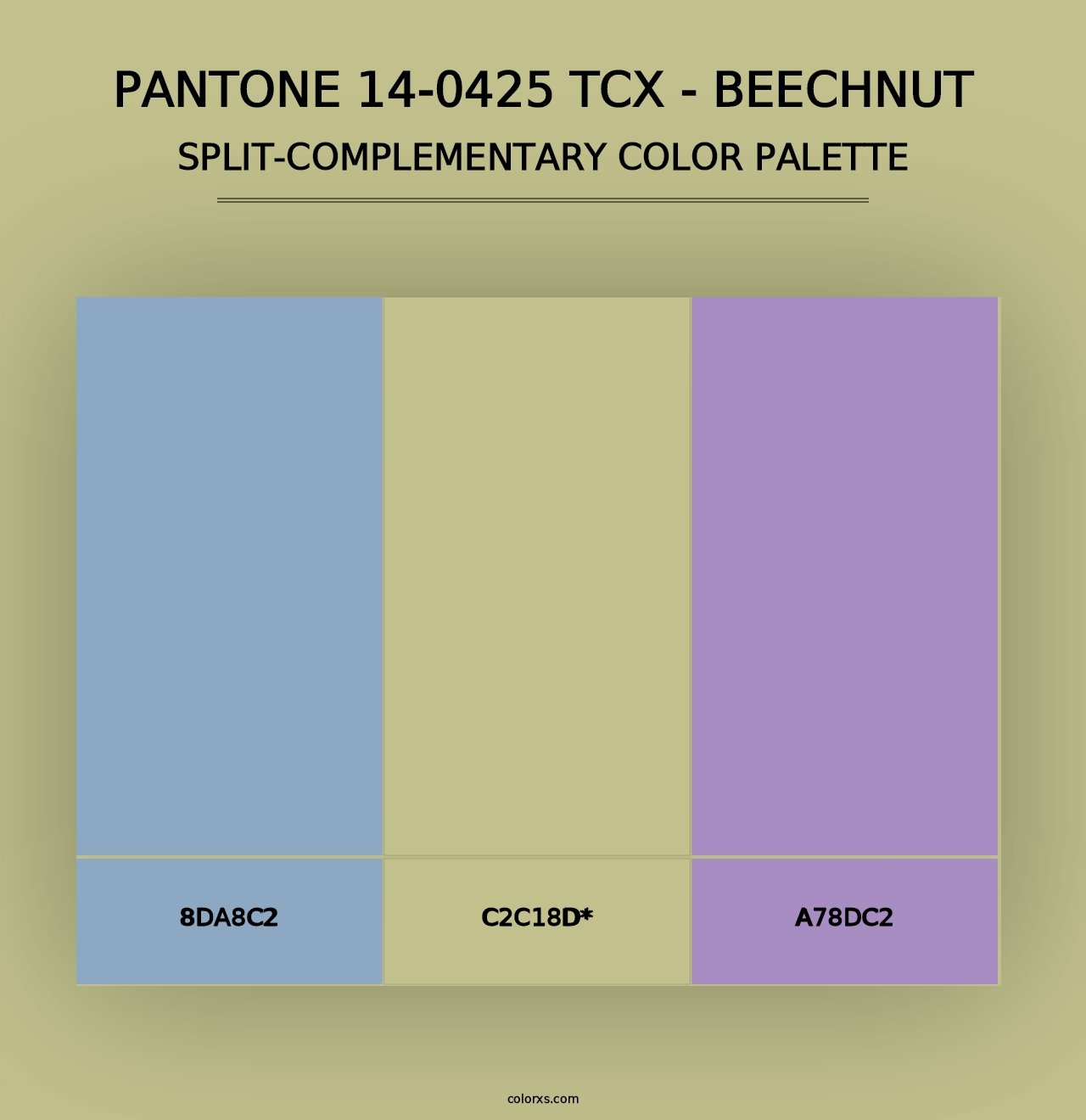 PANTONE 14-0425 TCX - Beechnut - Split-Complementary Color Palette