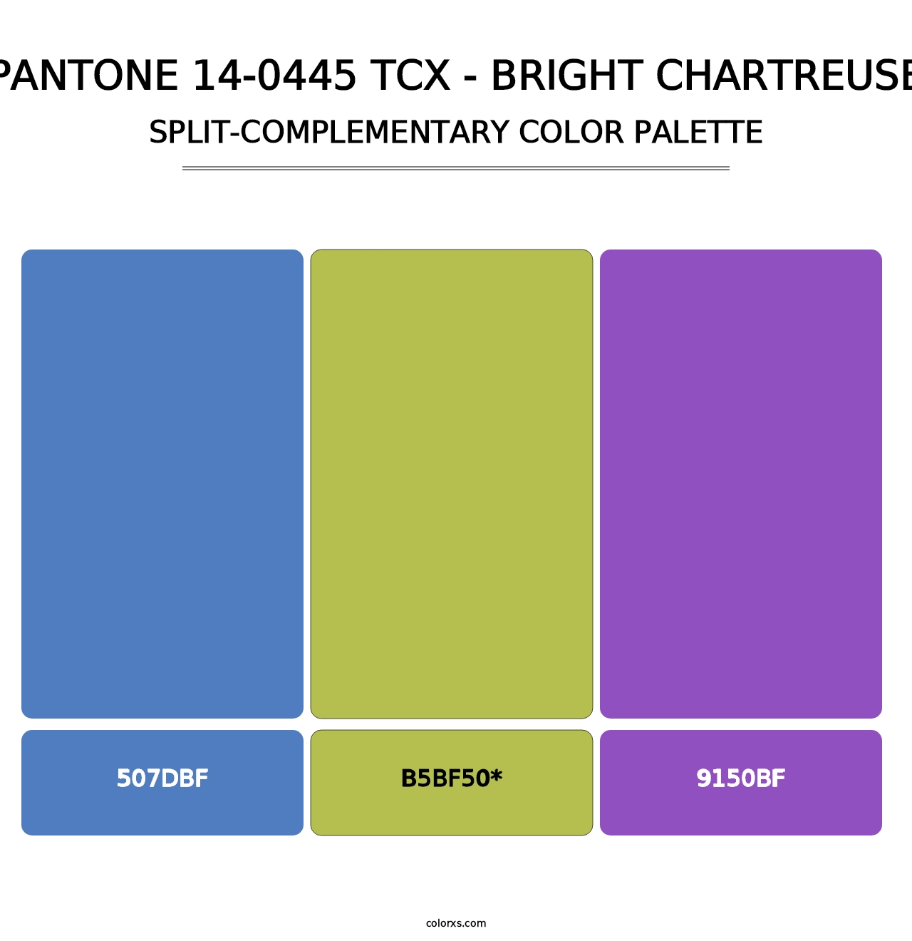 PANTONE 14-0445 TCX - Bright Chartreuse - Split-Complementary Color Palette