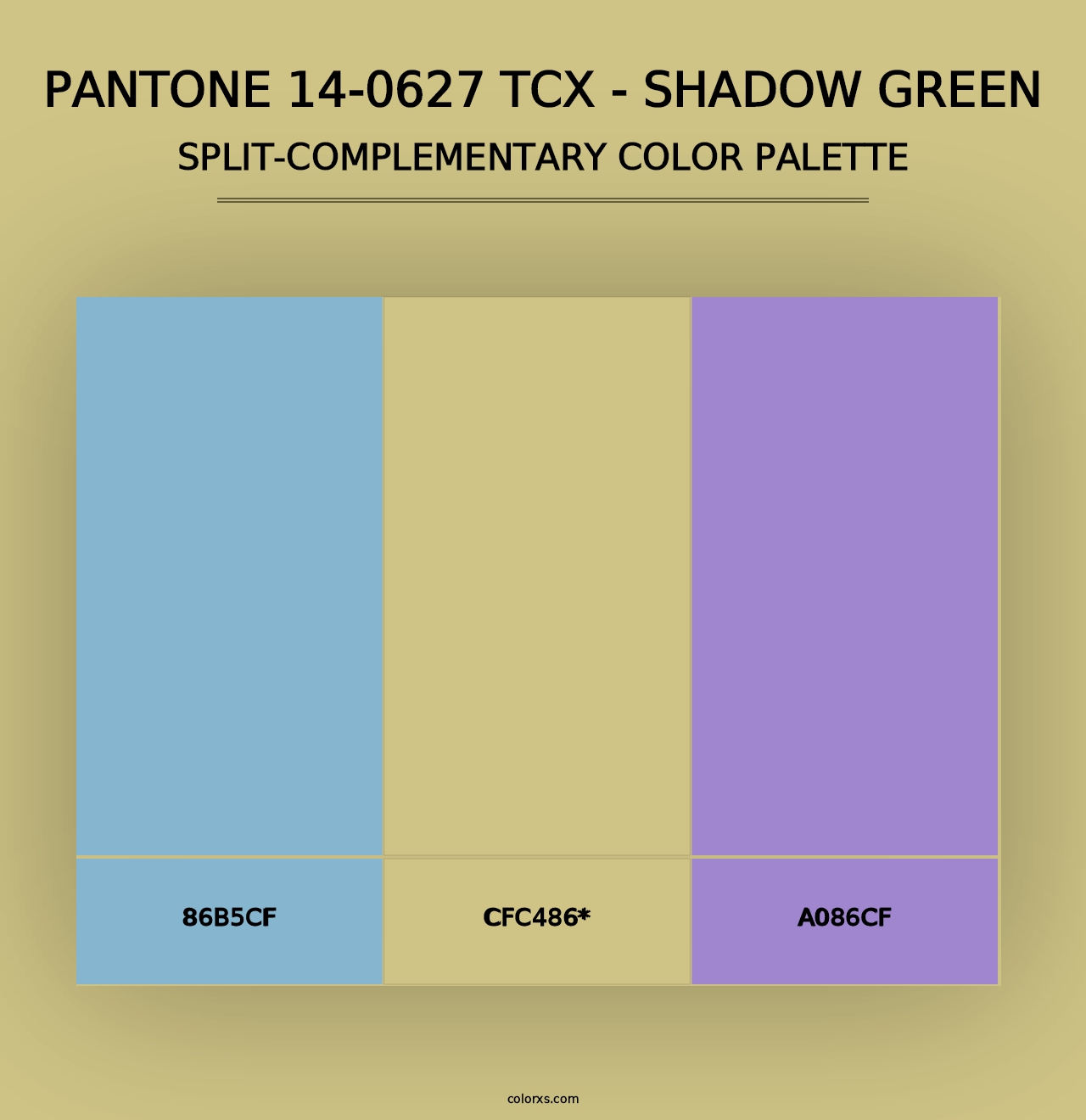 PANTONE 14-0627 TCX - Shadow Green - Split-Complementary Color Palette