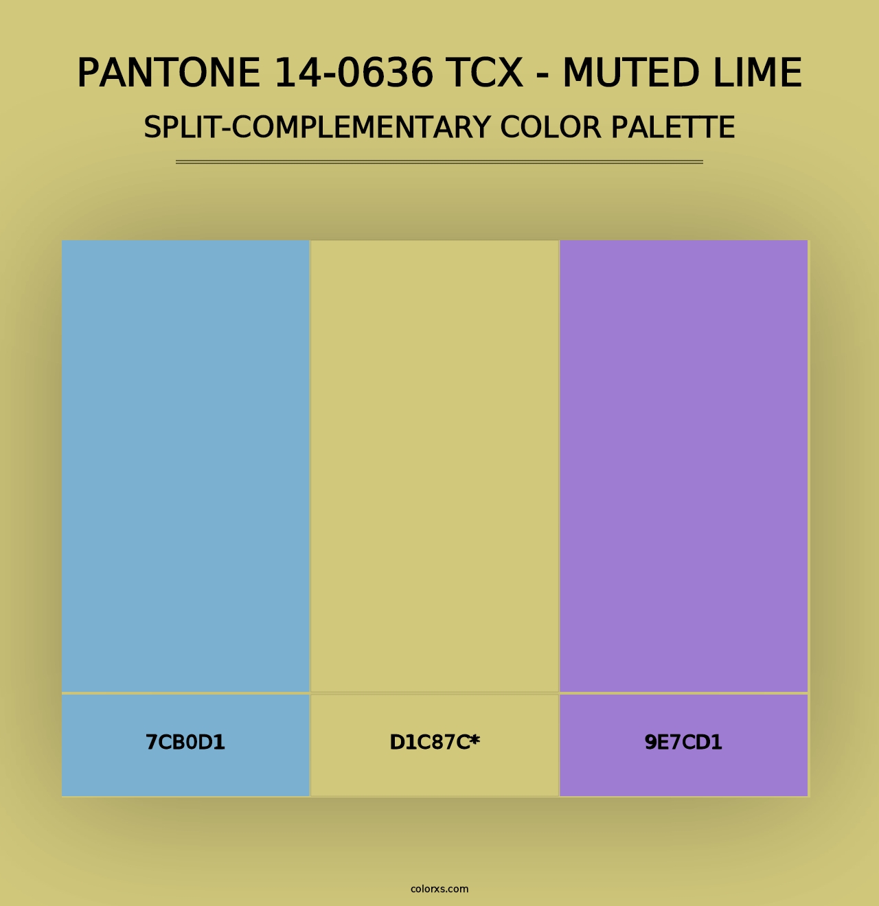 PANTONE 14-0636 TCX - Muted Lime - Split-Complementary Color Palette