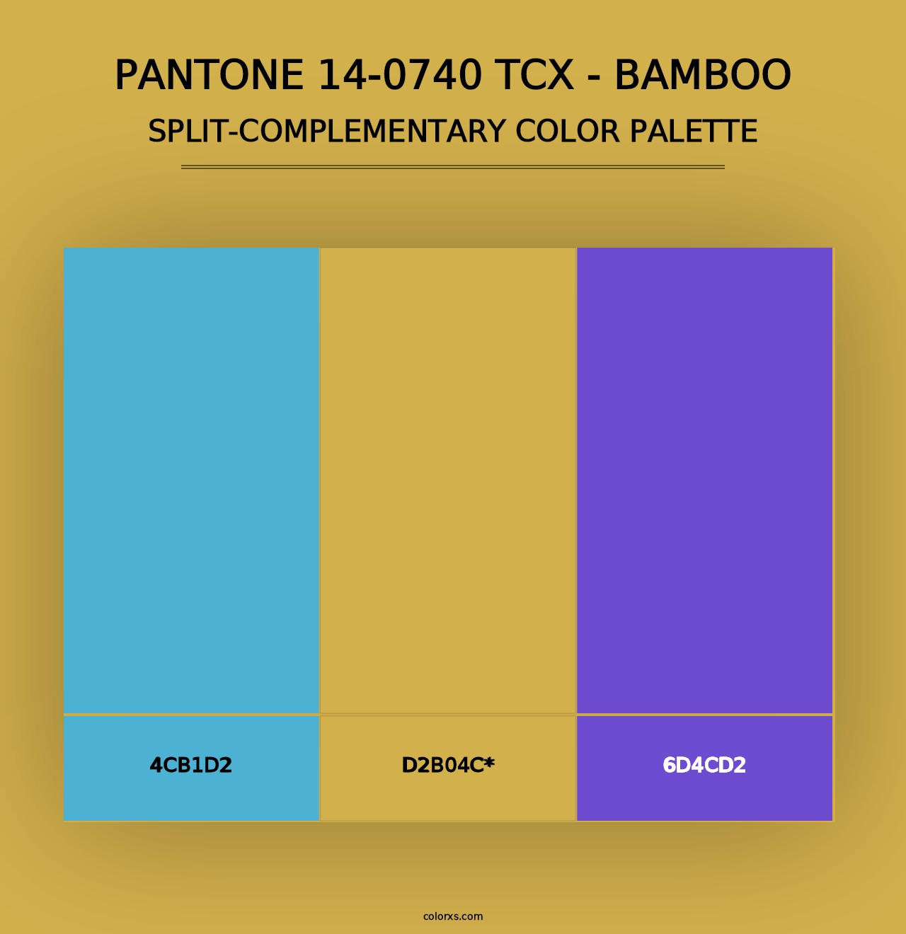 PANTONE 14-0740 TCX - Bamboo - Split-Complementary Color Palette