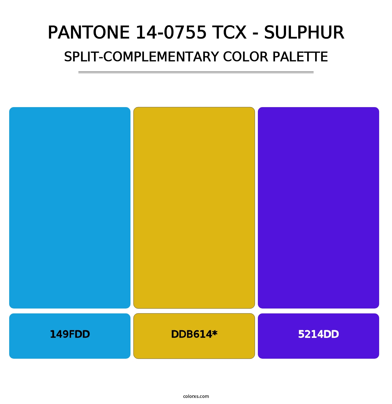 PANTONE 14-0755 TCX - Sulphur - Split-Complementary Color Palette