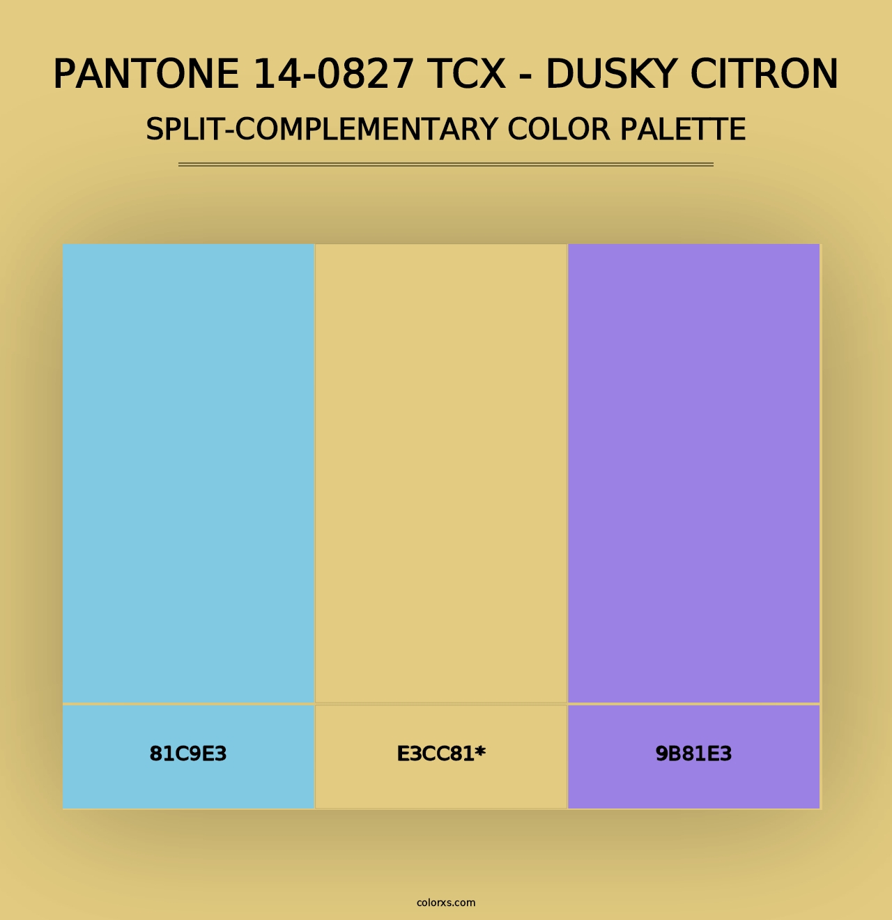 PANTONE 14-0827 TCX - Dusky Citron - Split-Complementary Color Palette