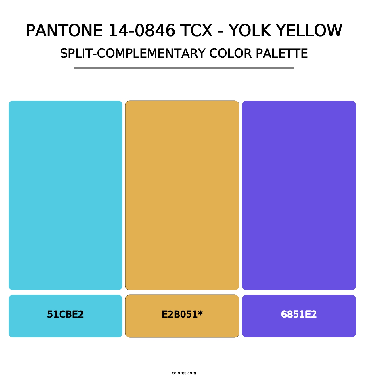 PANTONE 14-0846 TCX - Yolk Yellow - Split-Complementary Color Palette