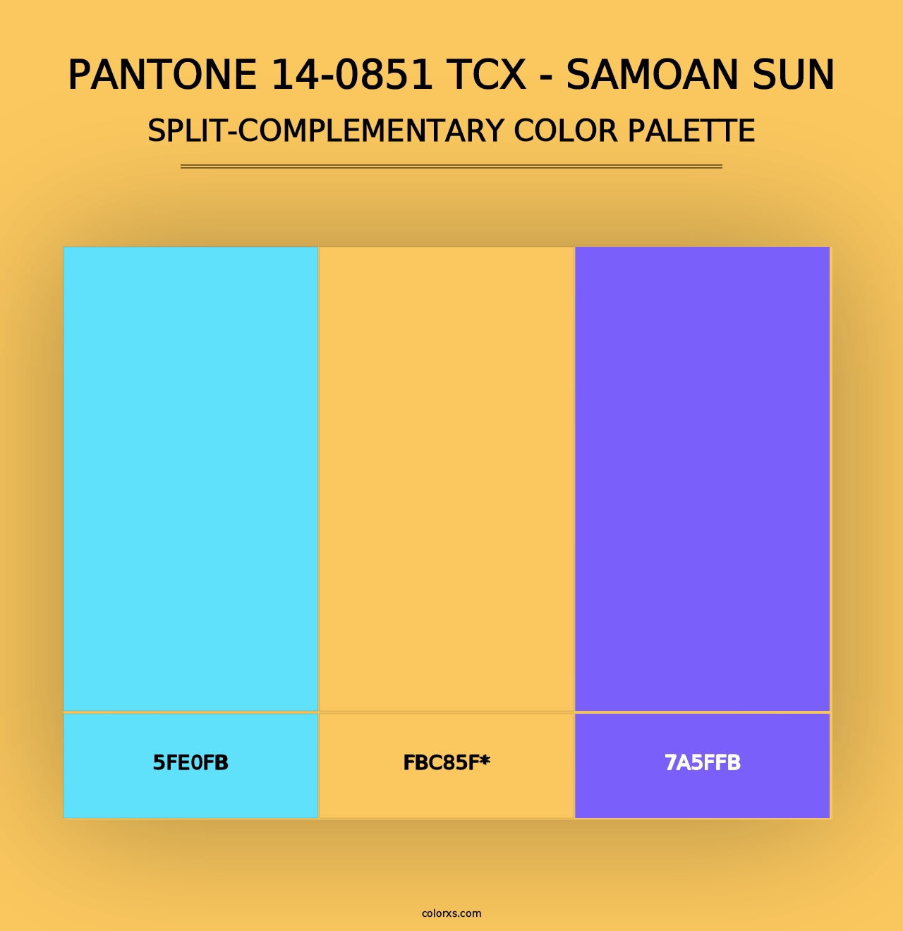 PANTONE 14-0851 TCX - Samoan Sun - Split-Complementary Color Palette