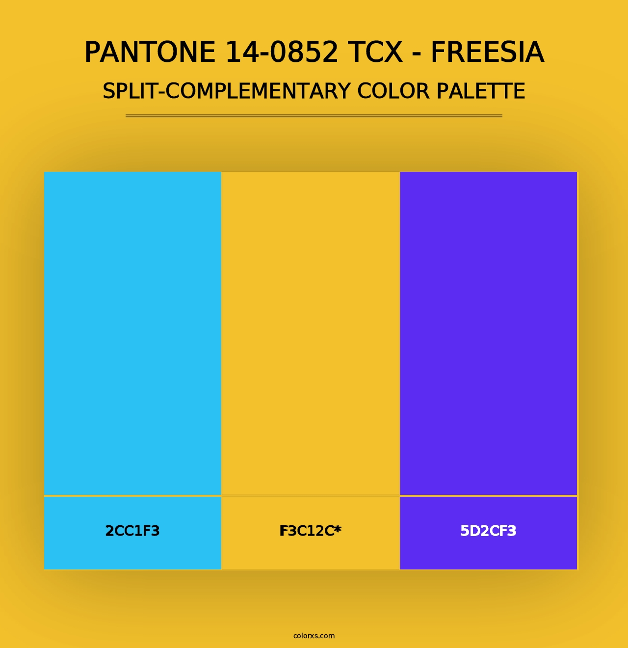 PANTONE 14-0852 TCX - Freesia - Split-Complementary Color Palette