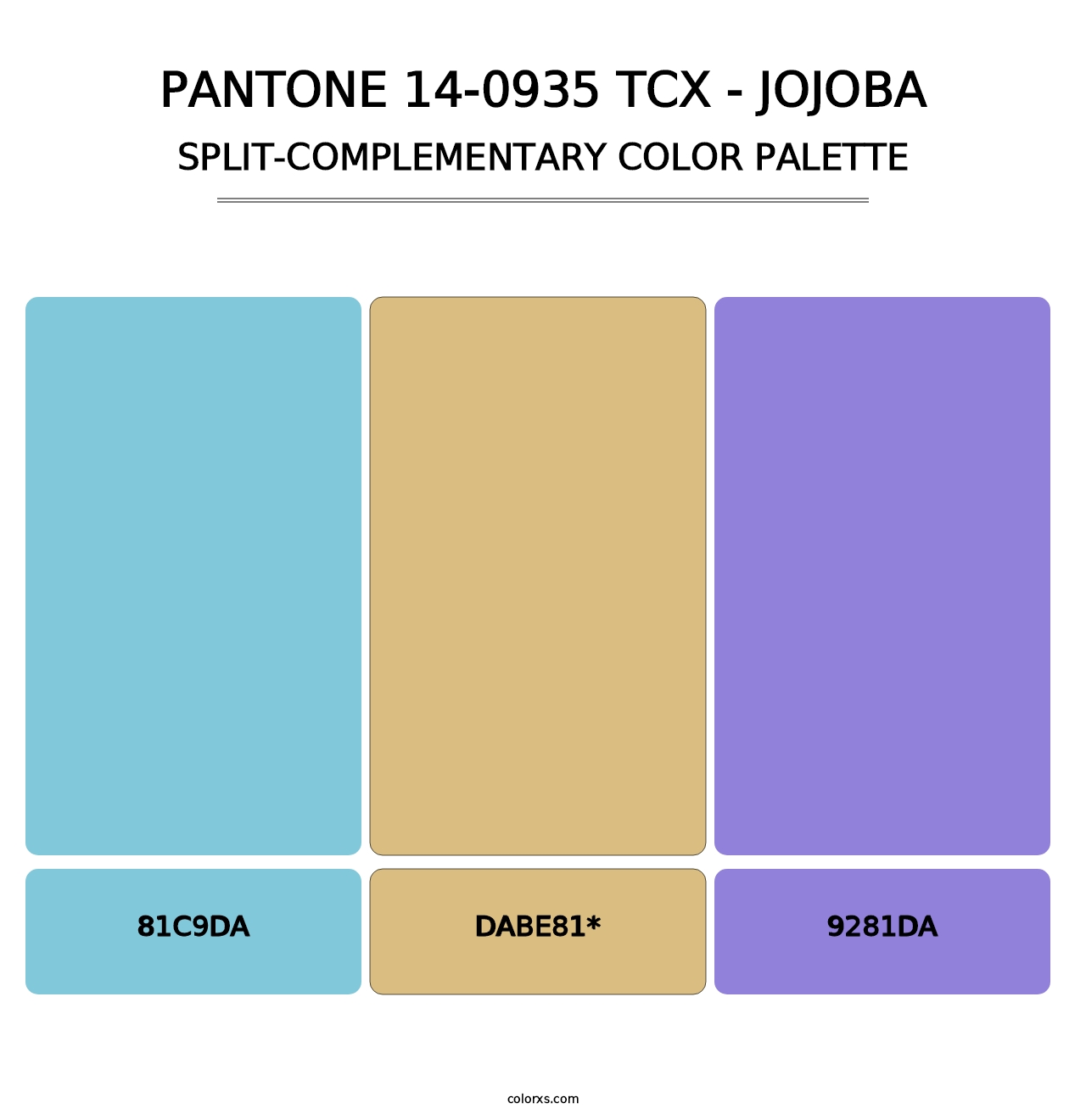 PANTONE 14-0935 TCX - Jojoba - Split-Complementary Color Palette