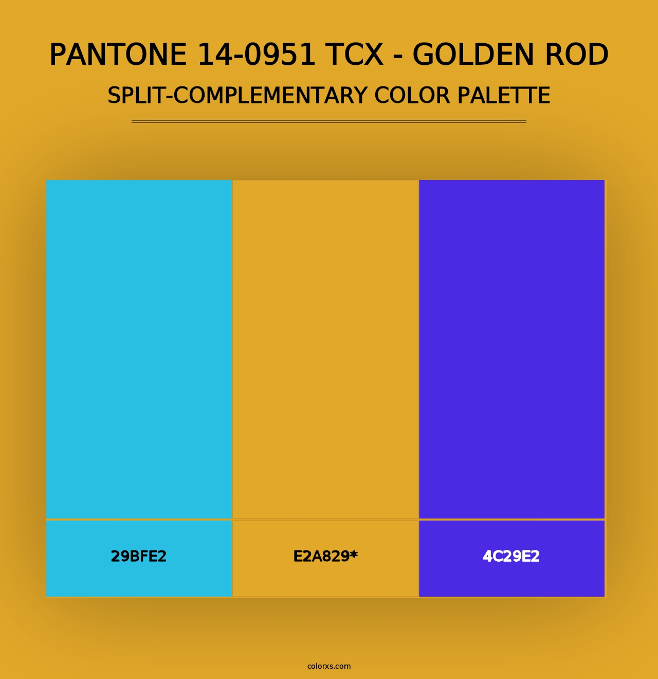 PANTONE 14-0951 TCX - Golden Rod - Split-Complementary Color Palette