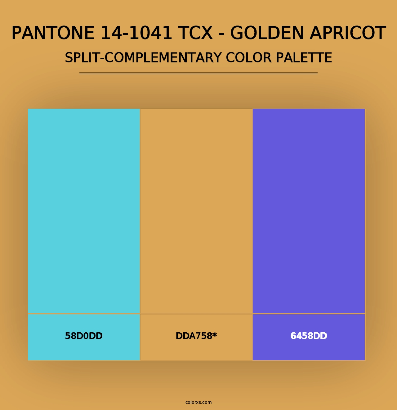 PANTONE 14-1041 TCX - Golden Apricot - Split-Complementary Color Palette