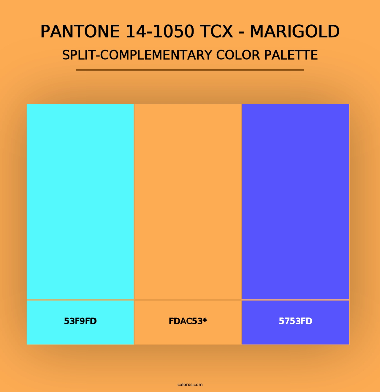 PANTONE 14-1050 TCX - Marigold - Split-Complementary Color Palette